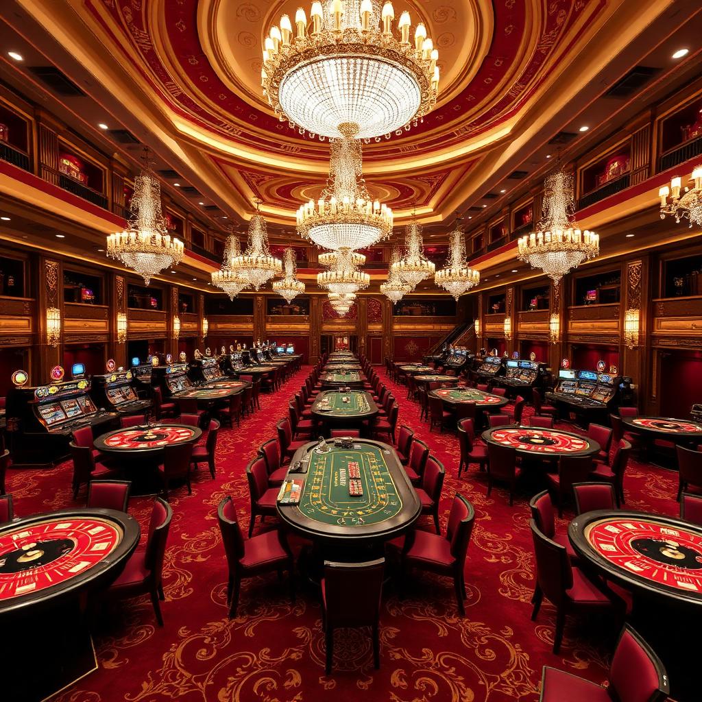 Szeroki widok sali kasyna